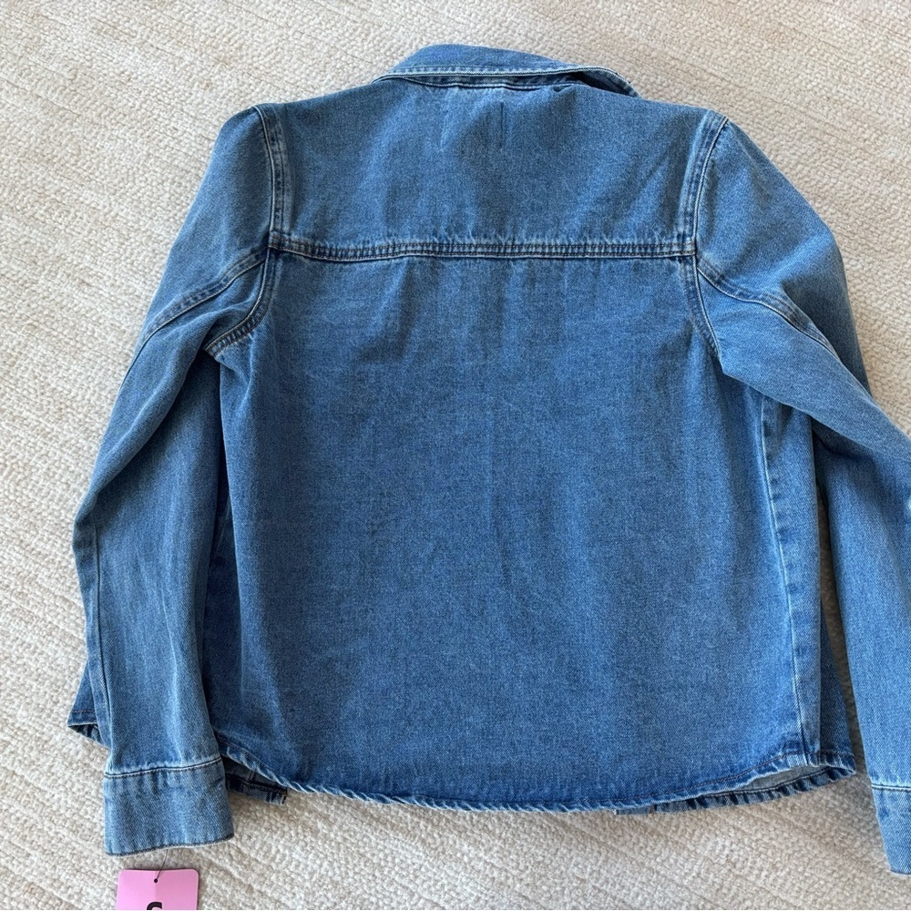 Express Women's Blue Jean Jacket Small BRAND NEW NWT MSRP $98 - Picture 8 of 8